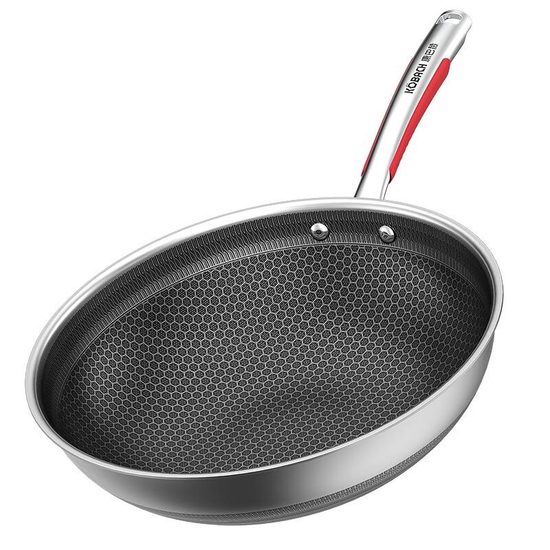 Kangbch LPB-C32Y 32cm 304 Stainless Steel Honeycomb Wok