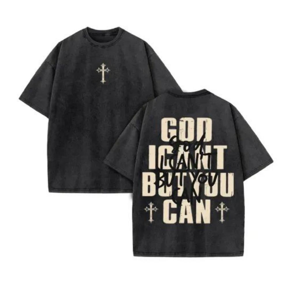 Summer Christian Jesus Men T Shirt Wash Short Sleeve Street Print Vintage T Shirt Oversize T Shirt for Men and Women