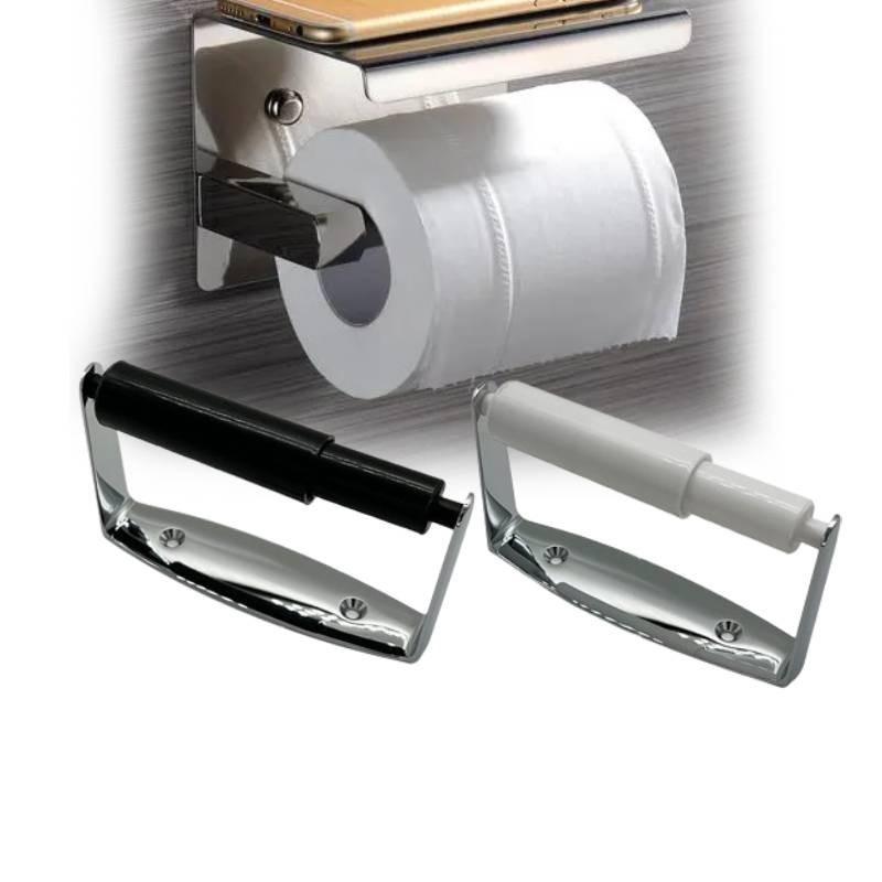 Premium Zinc Alloy Toilet Paper Holder With White Plastic Tube For Simple Organization