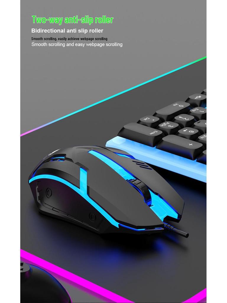 Russian Arabic Wired Luminous Gaming Keyboard & Mouse Set