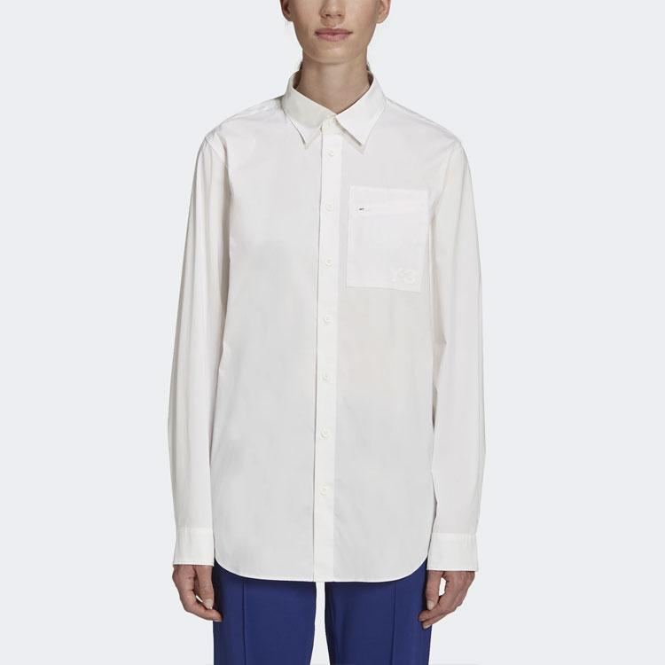 Y-3 FW21 Solid Color Zip Pocket Long Sleeve Shirt Women shirts White HB1696