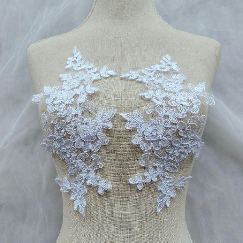 Car Bone Lace Sequined Lace Accessories, Handmade Diy Materials, Bridal Wedding Dress Head Jewelry, Clothes Decoration Flowers