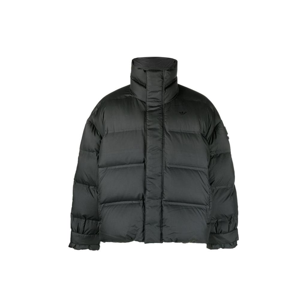 Adidas Originals Trefoil Solid Logo Hidden Zip Stand Collar Jacket Men Outerwear Black HM9221