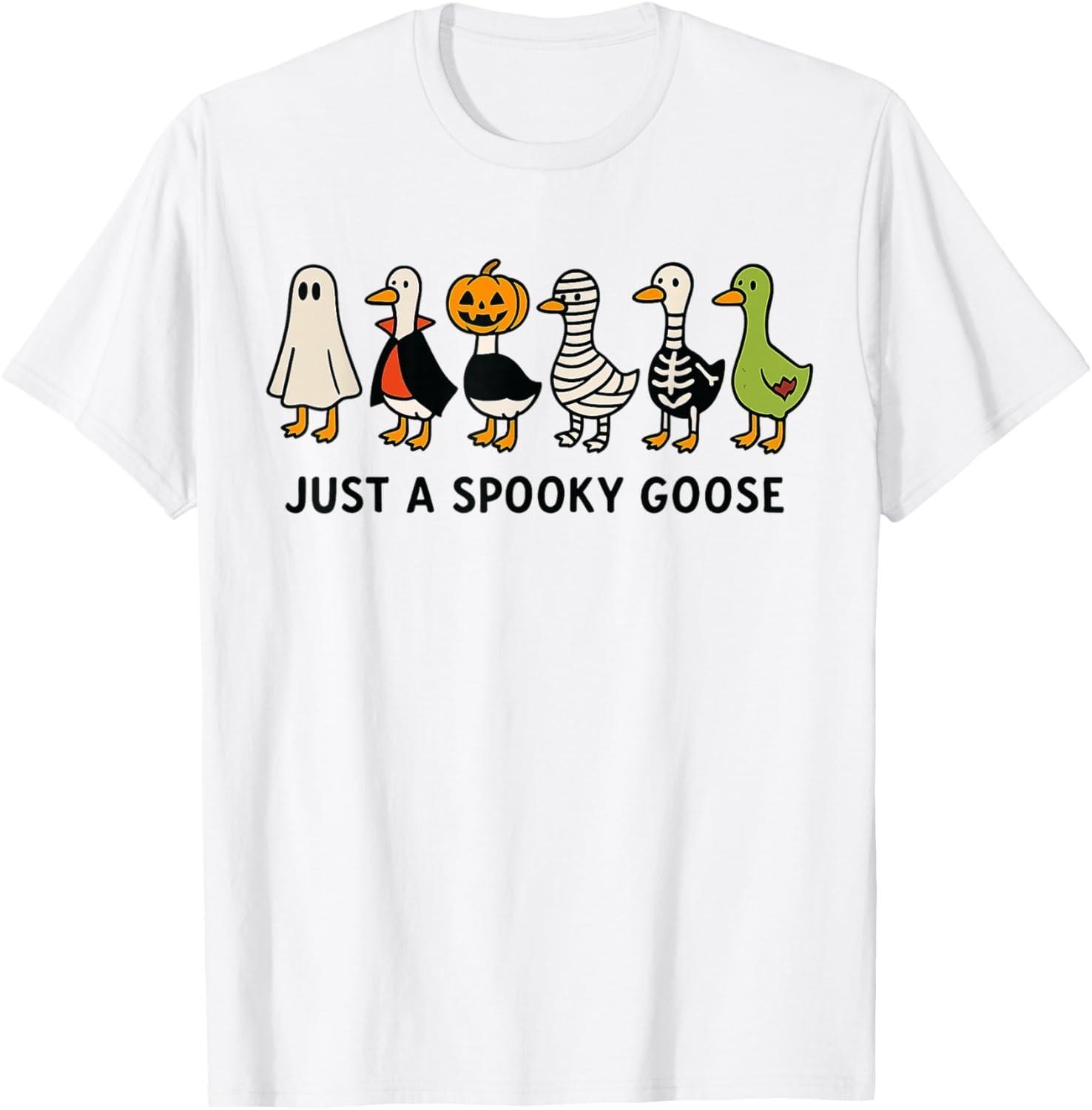 Halloween Goose Costume Funny Cartoon Spooky Animal Tee unisex shirt S