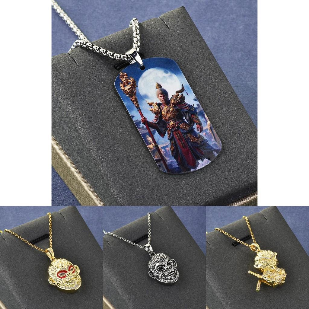 Titanium Exquisite Steel Black Myth Wukong Pendant Necklace For Unisex With Stunning Design