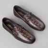 Mode 2024Herren Formelle Business Slipper Klassische Luxus Echtleder Krokodilmuster Laufschuhe Männliche Freizeit Hochzeitsparty Slipper