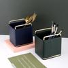 AhunderJiaz  European Style Desktop Leather Organizer Cosmetic Brush Jewelry Storage Box Organizer Home Decoration