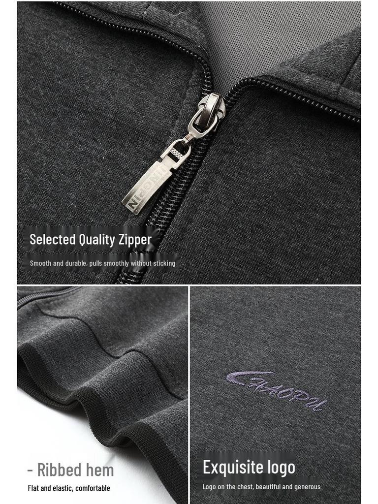 Spring & Autumn Middle-Aged Men's Sportswear Set - Casual Outfit for 70-Year-Old Dads