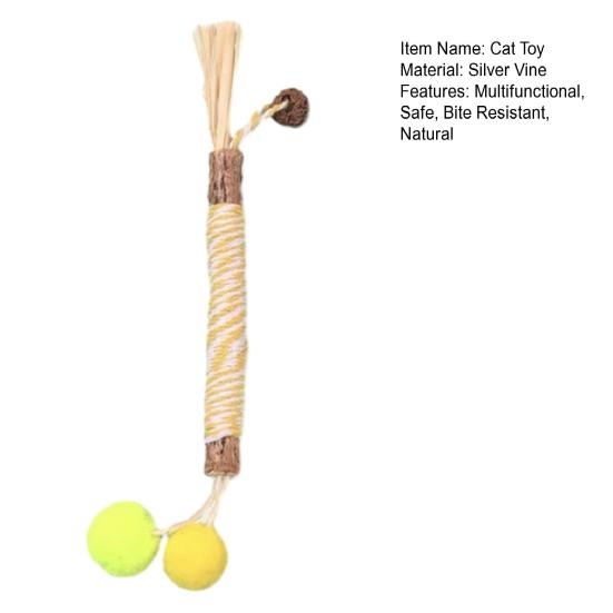 Natural Cat Chew Stick Cats Silvervine Dental Stick Promote Oral Health Bite Resistant Safe Chew Toy Teething Toy for Indoor Kittens