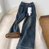 Women's High-Waisted Fleece-Lined Wide-Leg Retro Jeans - Winter Slimming Straight-Leg Pants