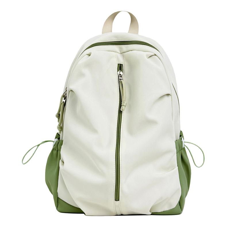 Schoolbag, Large-capacity Backpack, Pleated Large Backpack, Simple Double Shoulder Bag, Unisex, Water-repellent Casual Commuter Travel Backpack