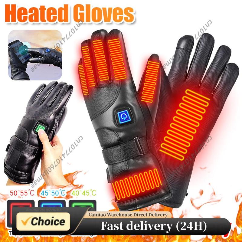 Wiederaufladbare beheizbare Handschuhe 3 Temperaturstufen Heizhandschuhe Akkubetriebene Heizhandschuhe für Outdoor Motorrad Ski Radfahren