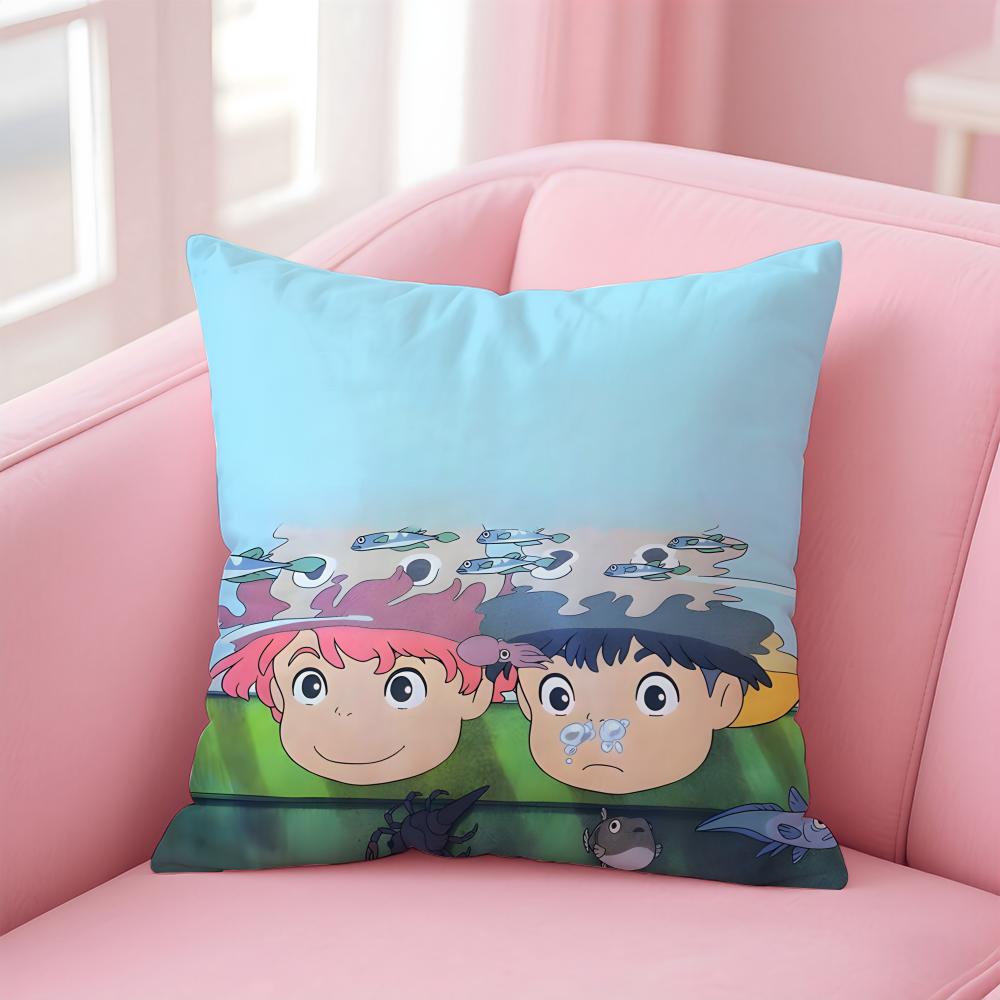 PPonyo Cushion Cover Pillow Case Soft Friendly Fabric Concealed Zipper