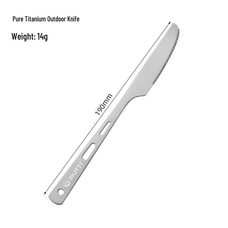 Titanium Cutlery Set: 4-Piece Fork, Spoon, Knife & Chopsticks for Outdoor Camping