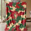 Portugal Football Printed Flannel Blanket Skin Friendly Warm Decorative Throw for Indoor Couch Bed Daily Use