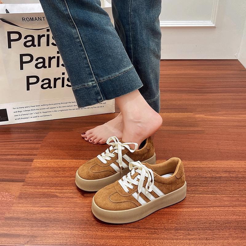 

Lace-up flat baseplate shoes women s spring new casual shoes comfortable sports shoes women s shoes 40 коричневый
