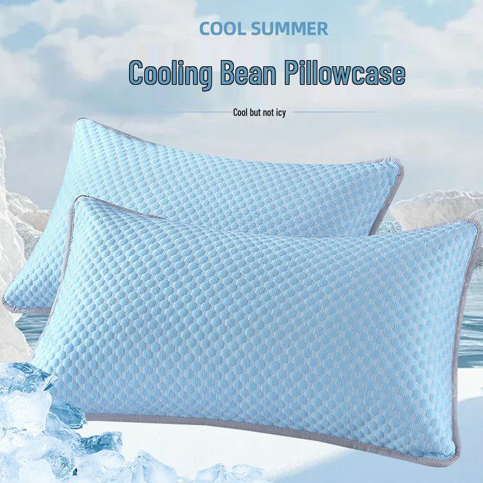 Summer Cool Ice Bean Pillowcase Set - Single 48cmx74cm Pillow Core Liner Cover (Pair)
