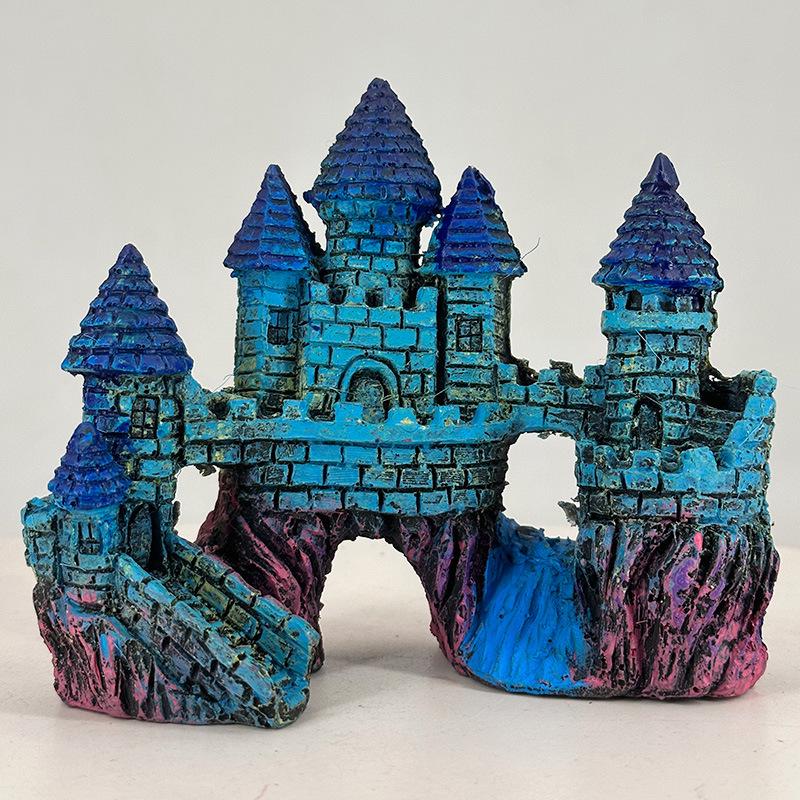 Aquarium Resin Crafts: Antique Small Castle Fish Tank Decoration