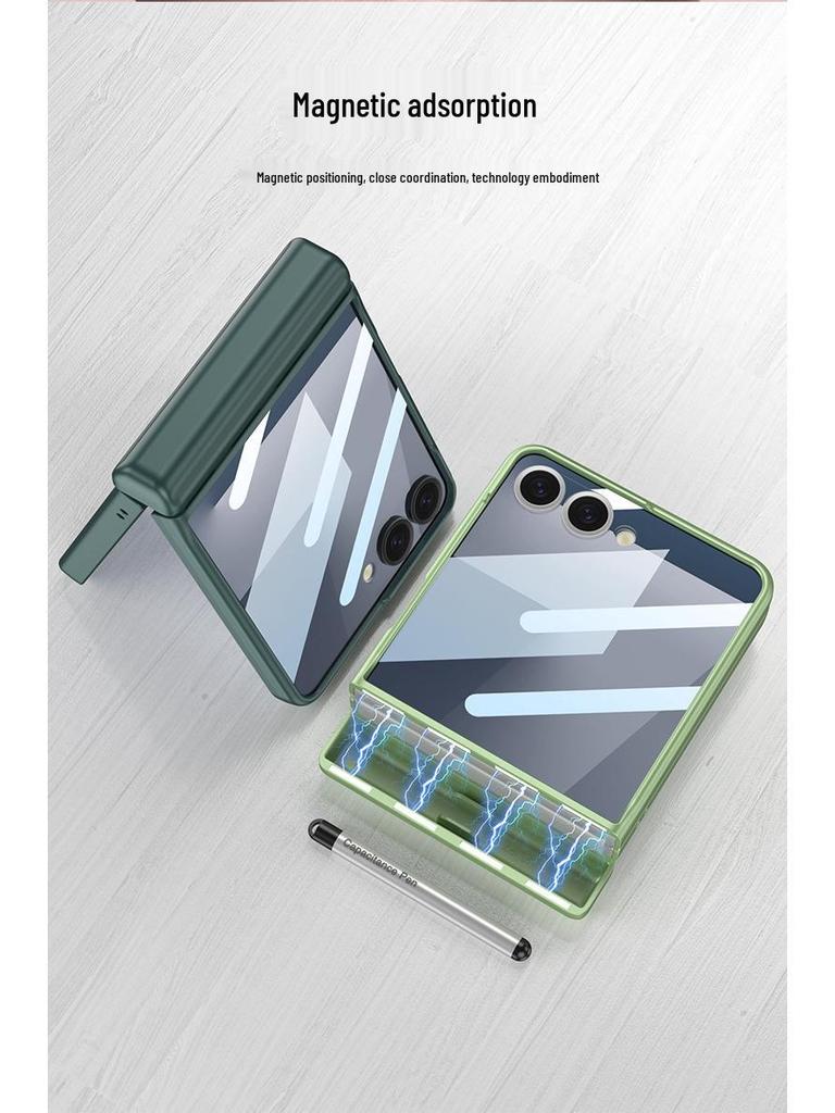 Samsung Z Flip7 Magnetisk Deksel med Penneholder & Beskyttende Skall for Flip6