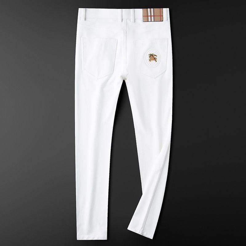 Kırışmaya Dayanıklı Dar Kesim Erkek Beyaz Kot Pantolon - Yıkanabilir, Düz Bacak, İş Günlük Giyim, Hafif Lüks, Sonbahar & Kış Trend Marka.