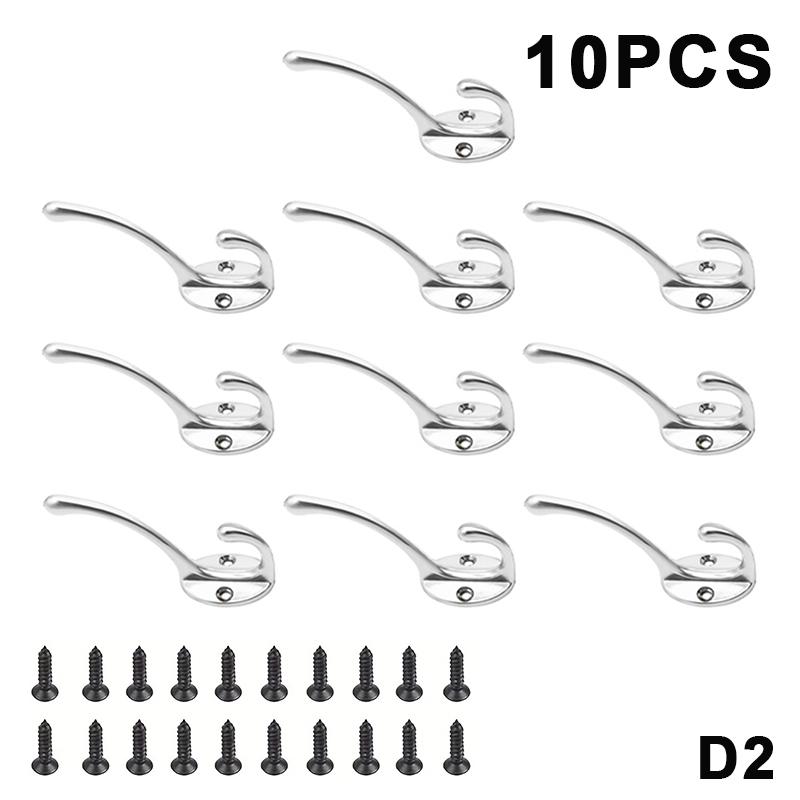 4/10Pcs Vintage Wall Hooks Zinc Alloy Hangers For Coats,Hats,Keys And Towels,Home Storage Decor Farmhouse Decor