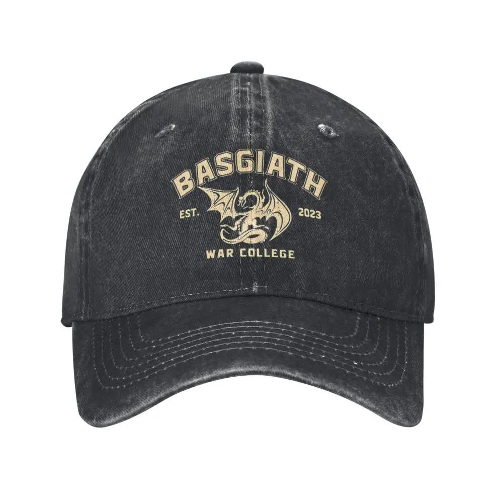 Vintage Basgiath War College Baseball Cap Distressed Denim Washed Sun Cap Fourth Wing Outdoor Workouts Gift Hats Cap