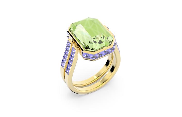 Swarovski Orbita achteckig geschliffener Ring 5640252 Blue|58 white