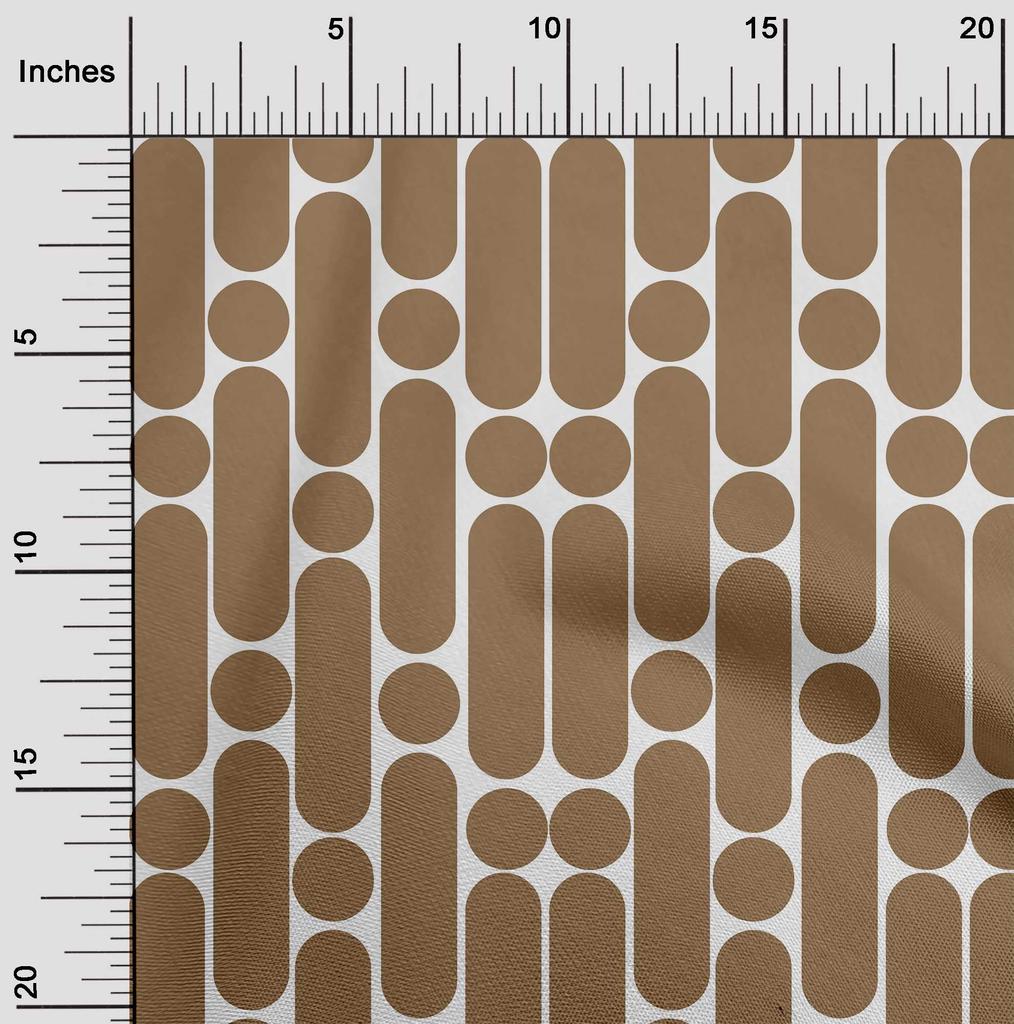 oneOone Georgette Viscose Brown Fabric Geometric Dress Material Fabric Print Fabric By The Yard 42 Inch