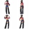 Decor Western Tassel Denim Cosplay Clothing For Halloween Themed Party Dress Up
