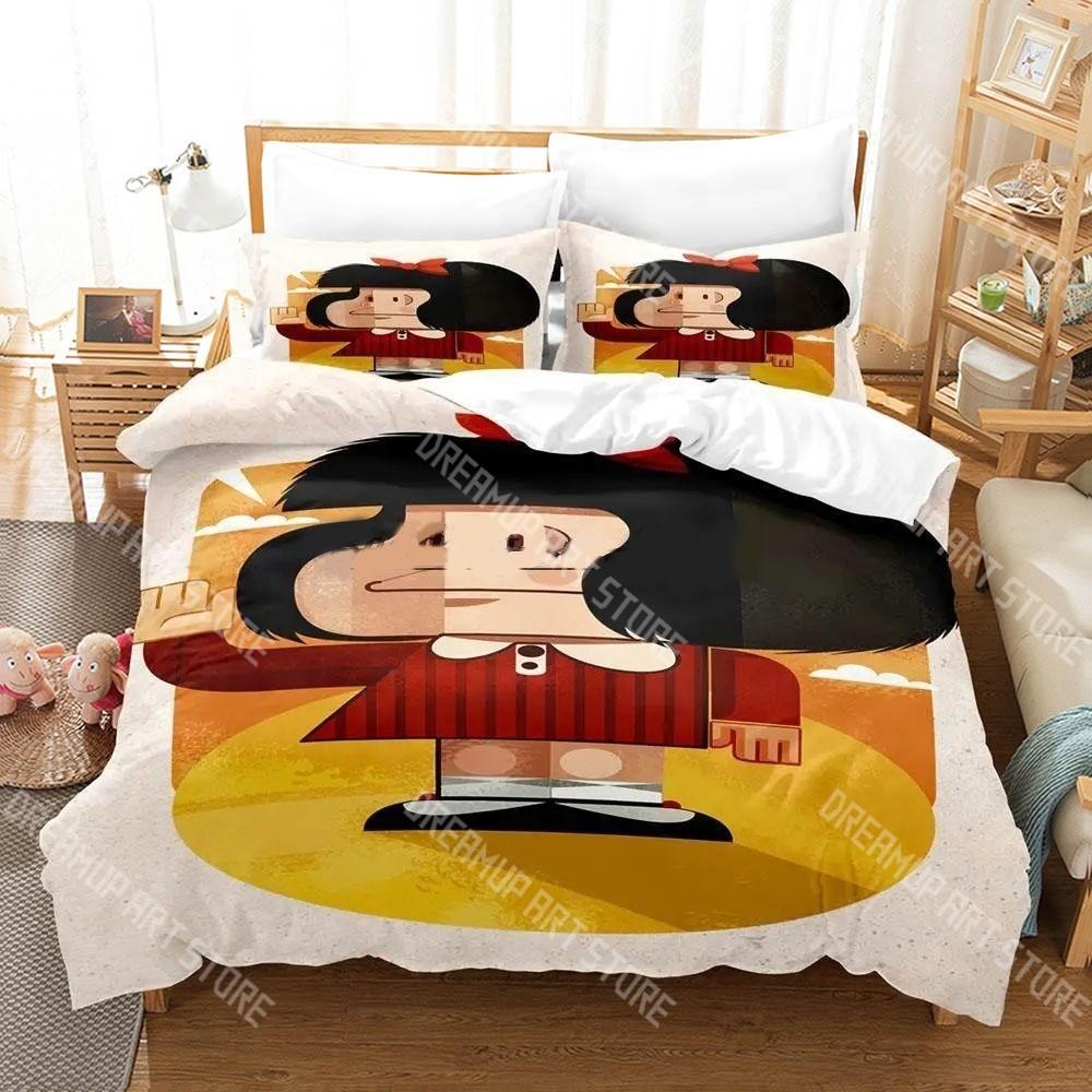 3D Printed M-Mafalda Manga Bedding Set for Boys Girls Duvet Cover Pillowcase Twin Queen King Full Single Double Sizes
