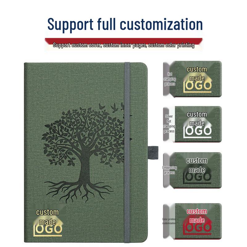 Custom A5 High-Quality Business Notebook with Strap and Logo Printing 