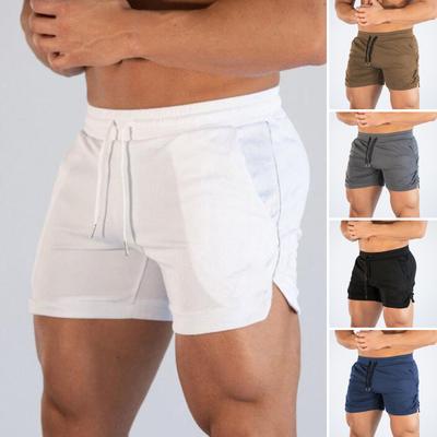 Men Sport Shorts Solid Color Design Regular Fit Casual Shorts with Drawstring Quick Drying Fitness Shorts