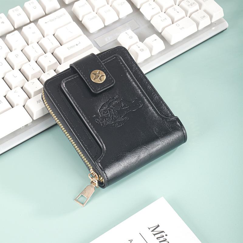 Men's Wallet, Retro Fashion Zipper Bag, Ultra-light and Large-capacity Multi-card Slot, Women's Bag, Thickened Card Holder