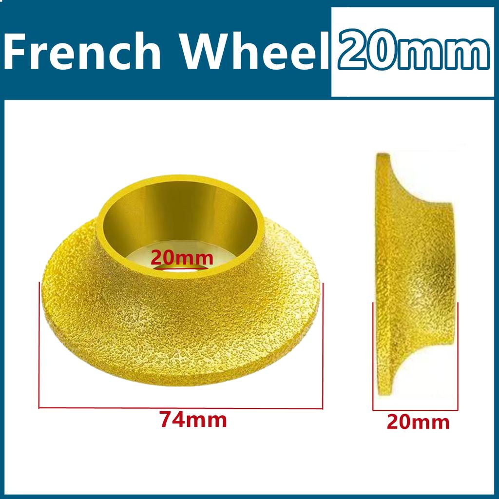 74mm*20 Brazing Diamonds Marble Edging Discs Angle Grinder Grinding Wheel 1/4 Round Hand Profile Wheel