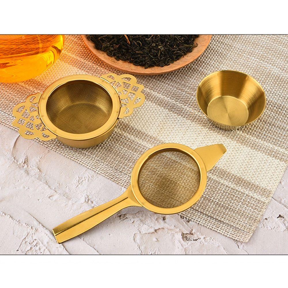 Easy Clean Hanging Tea Strainer Stainless Steel Tea Infuser with Drip Bowl Teaware