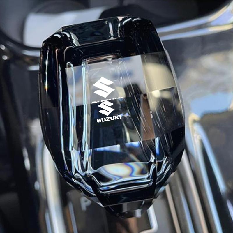 HECQ4 Crystal Car Gear Shift Head LED Illuminated Logo Gear Head for SUZUKI Swift SX4 Jimny Samurai Alto Liana Ignis Grand Vitara