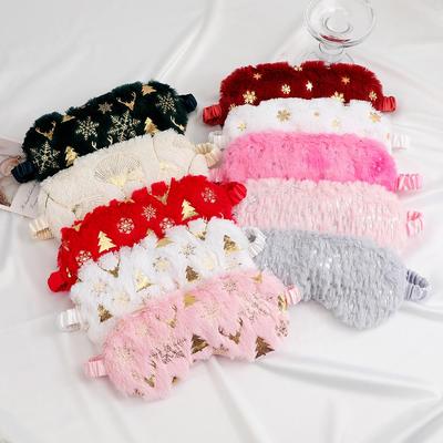 Reindeer Starry Sky Plush Christmas Eye Mask - Light-Blocking Sleep Aid