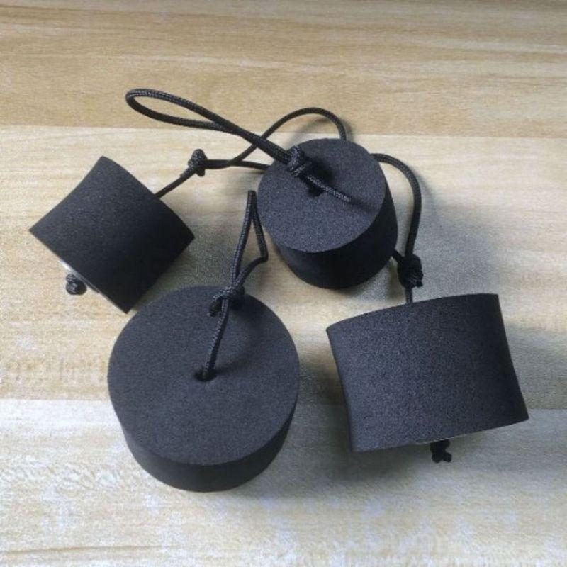 4pcs New EVA Kayak Marine Boat Scupper Stopper with Cord Rope Bungs 2 Sizes Drain Holes Plugs Black Kayak Accessory