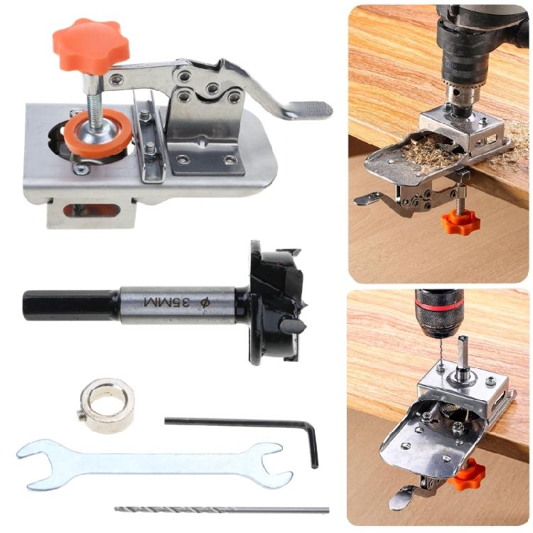 Woodworking Hole Guide 35mm Hinge Drilling Tool 3Blade Hole Locator Opener for Door Cabinets Easy to Use