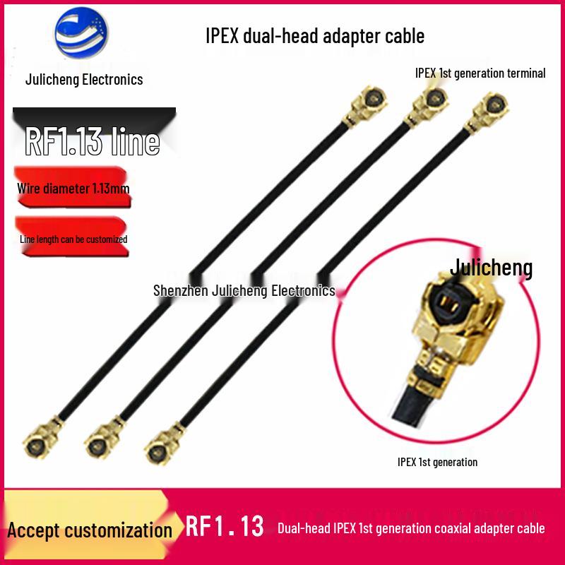 RF1.13 Dual-Head High-Temp Coaxial Connector Cable for Wi-Fi Module, Tablet, and Laptop