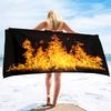 Flames Burning Fire Soft Beach Quick-Drying Bath Towel Large Absorbent Towel Blanket Suitable for Outdoor Travel Camping Yoga