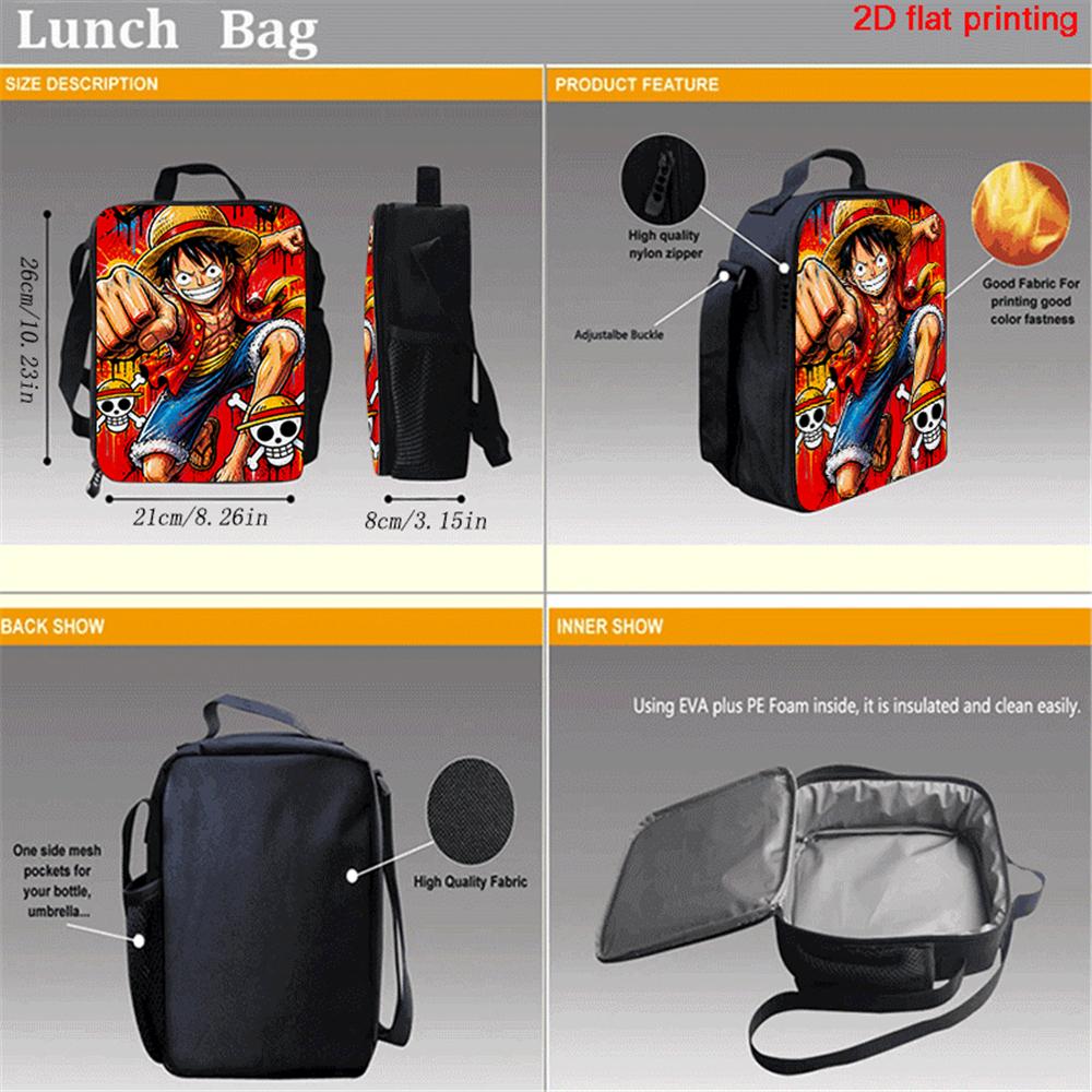 Insulated One Piece Cartoon Lunch Bag For Boys Girls Reusable Lightweight Thermal Cooler Meal Food Box For School Picnic Camping