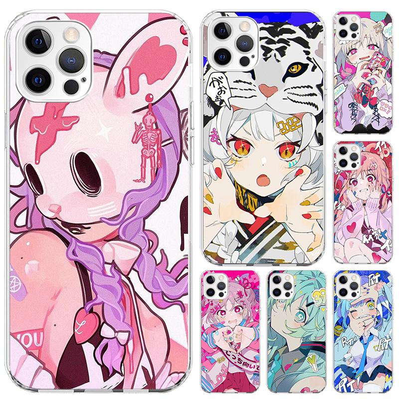 Cute Anime Girl INS Phone Case for Iphone 17 Air 16 15 Plus 14 13 Mini 12 11 Pro Max 16E 7 8 SE 2020 Soft Funda Print Shell 17 A