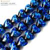[GOLD STONE] Firefly Glass Beads, Heart Shape, Large, Approx. 19 X 20 X 12mm, Approx. 39cm Long, Blue, Glass Beads, Okinawa Souvenir
