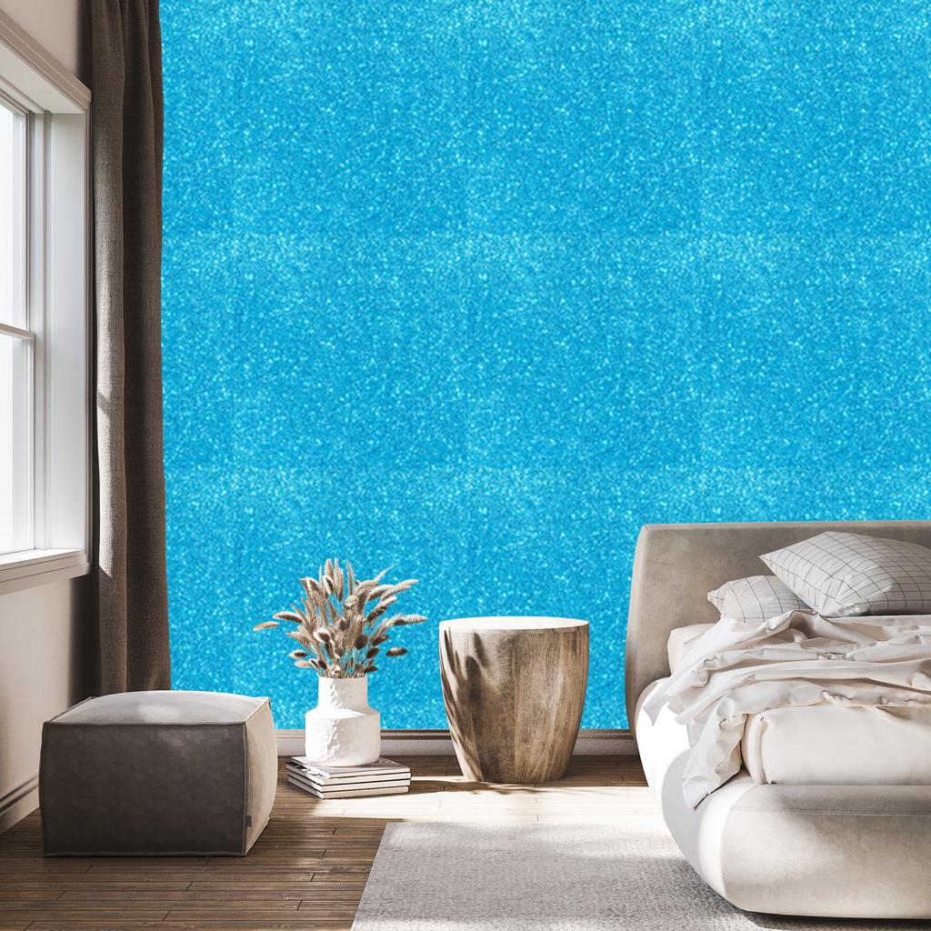 Turquoise Glitter Wallpaper, Turquoise Center for Living Room and Bedroom 50x1000