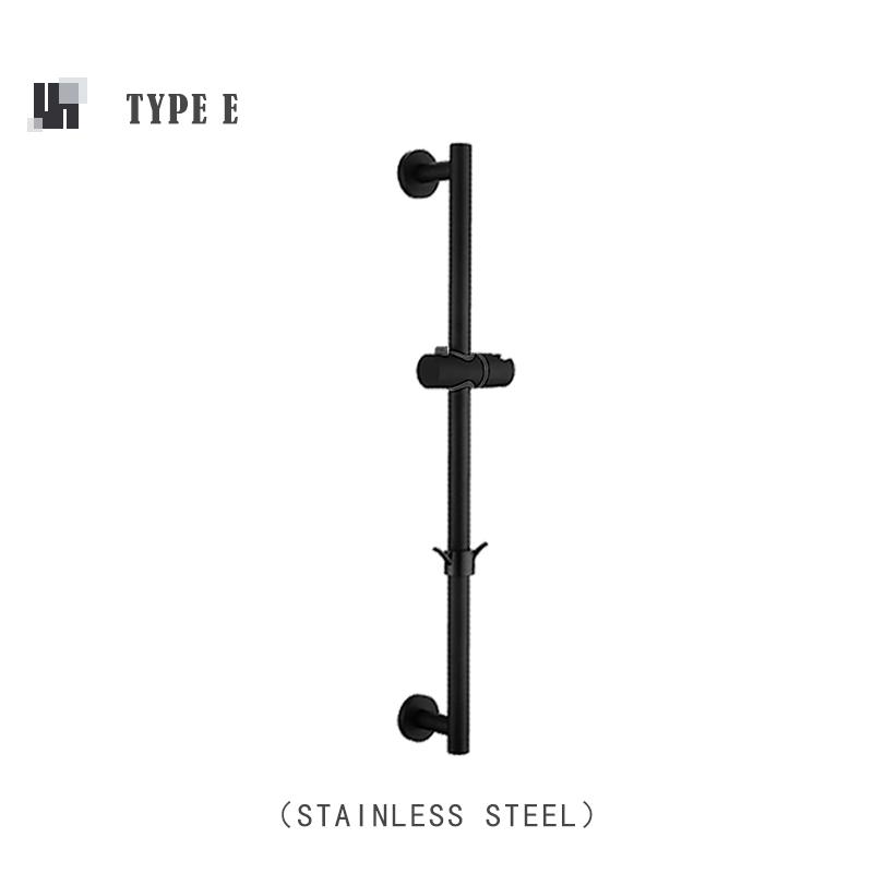 Matte Black Bathroom Sliding Shower Bar Shower Column Wall Mounted Rod with Adjustable Bracket Holder Round Square Slide Bar