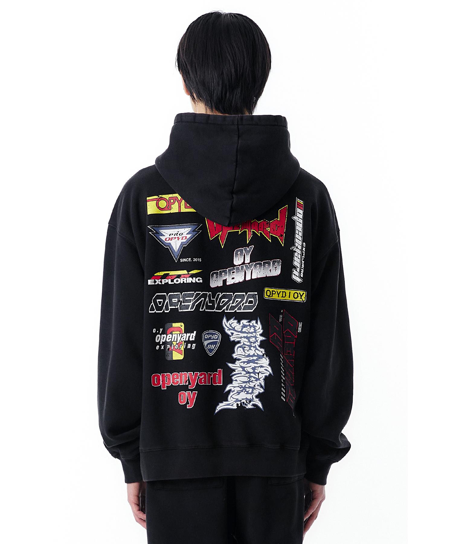Oy Vintage Washed Hoodie-Black Black/1Size