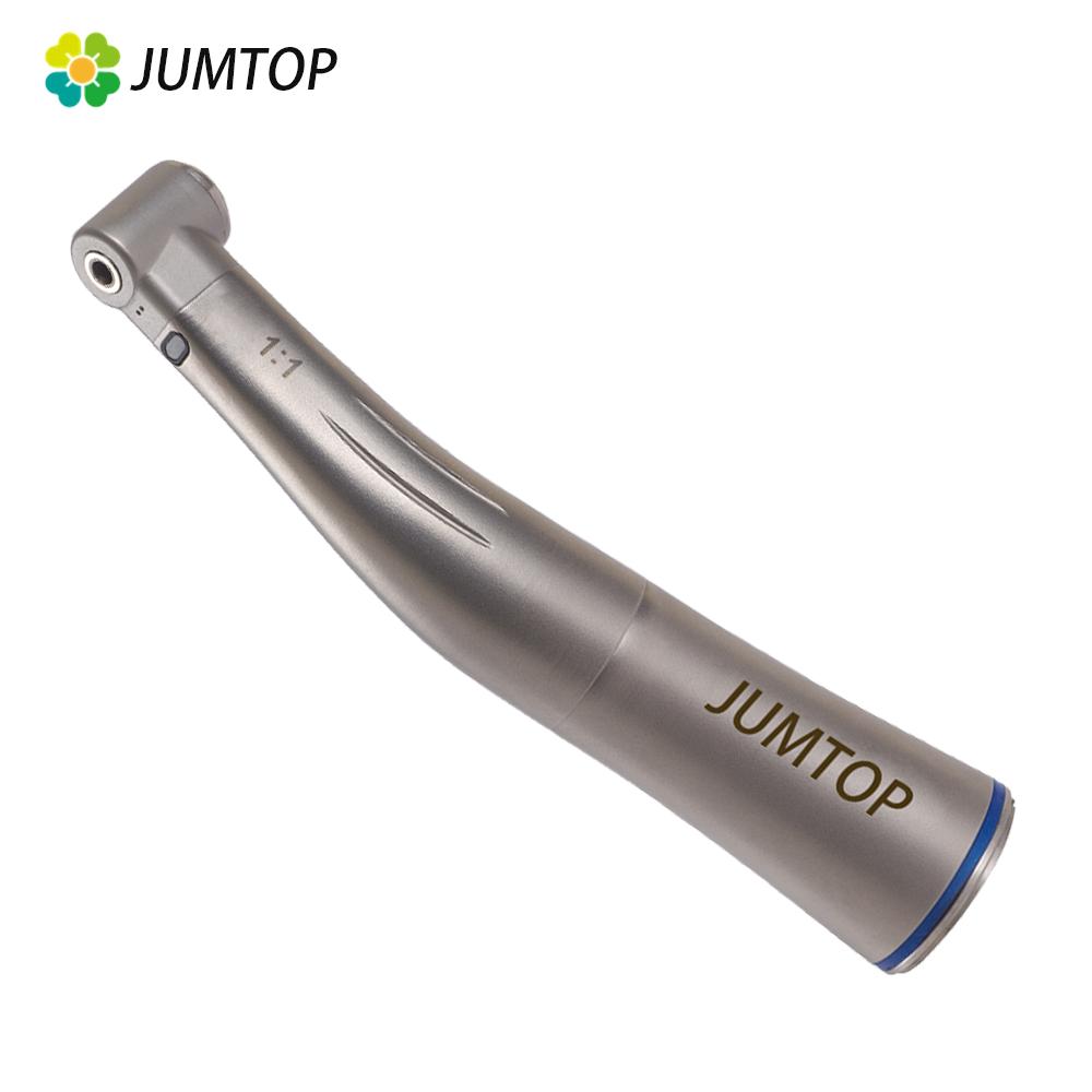 Dental Fiber Optical LED Contra Angle Low Speed Handpiece 1:1 Blue Ring Air Turbine Fit for Electric Micromotor