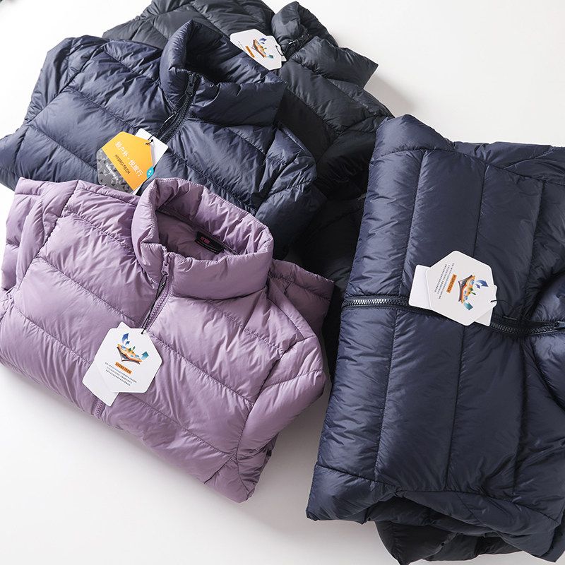 Lightweight High-Puffiness Cold-Proof Jacket for Autumn and Winter, Unisex Couple Style, Stand Collar, Warm Coat for Export to Europe and America