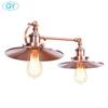 Vintage Style Wall Light Red Bronze 2-lights Industrial Bronze Wall Sconce E27 Metal Shade Vanity Lamp Bathroom Mirror Lighting